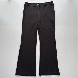 Ozai N Ku Women XL Flared Leg Pants Black Stretchy Full Length Side Pockets